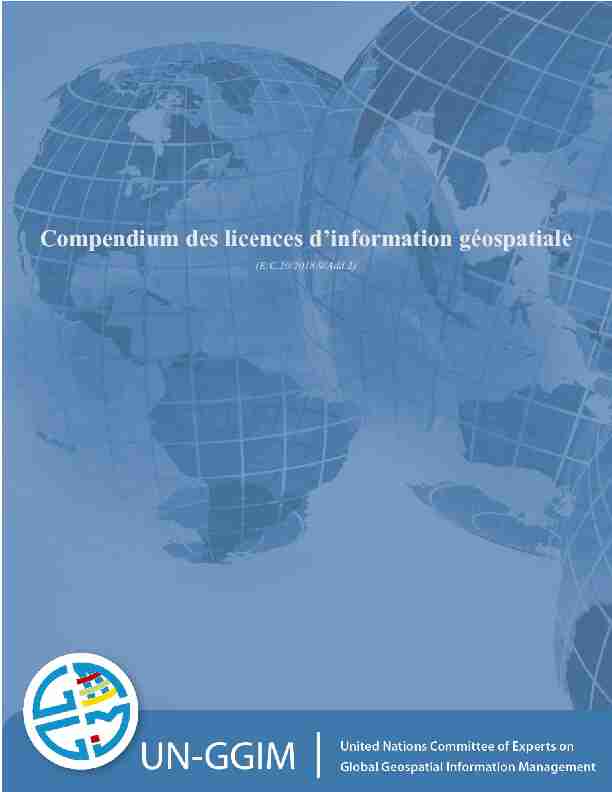 Compendium des licences dinformation géospatiale