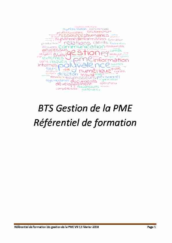 [PDF] BTS Gestion de la PME Référentiel de formation - Crcom