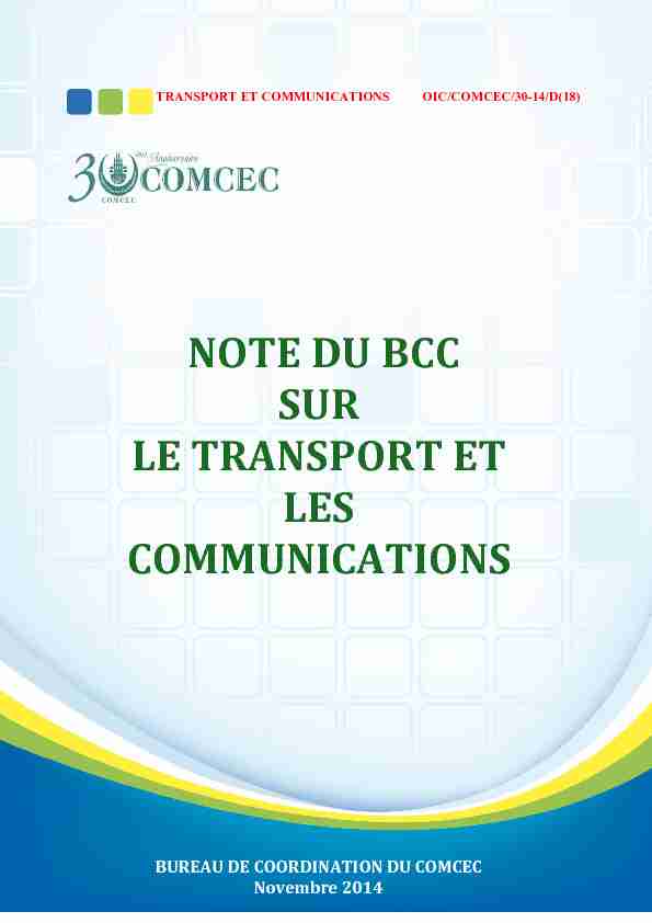 NOTE DU BCC SUR LE TRANSPORT ET LES COMMUNICATIONS