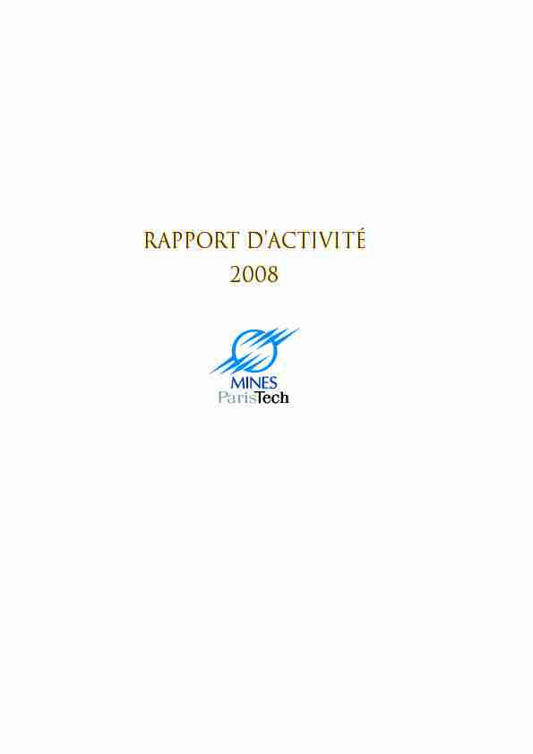 RAPPORT DACTIVITé 2008