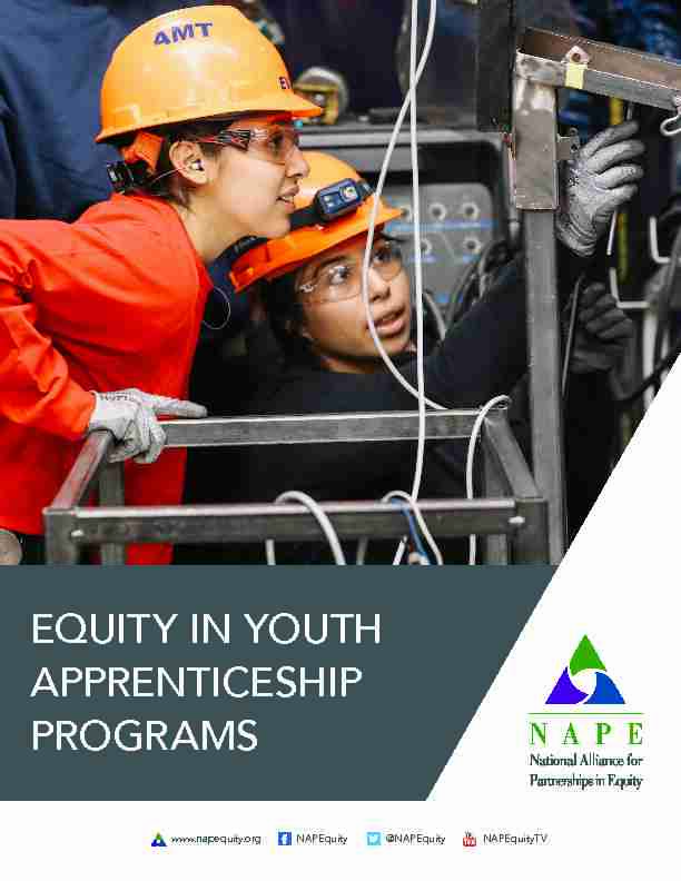 EQUITY IN YOUTH APPRENTICESHIP PROGRAMS