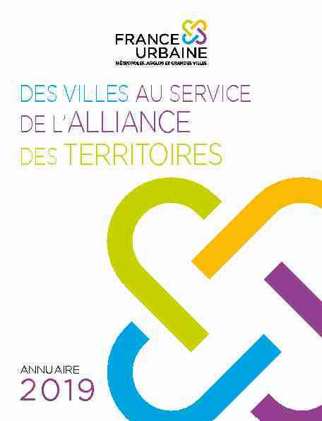 [PDF] DE LALLIANCE DES TERRITOIRES - France urbaine