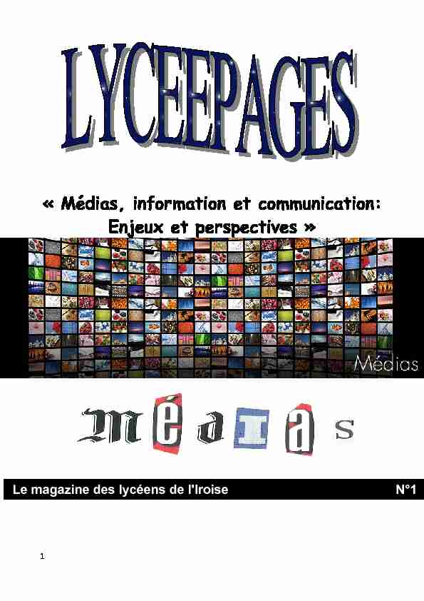 « Médias information et communication: Enjeux et perspectives »