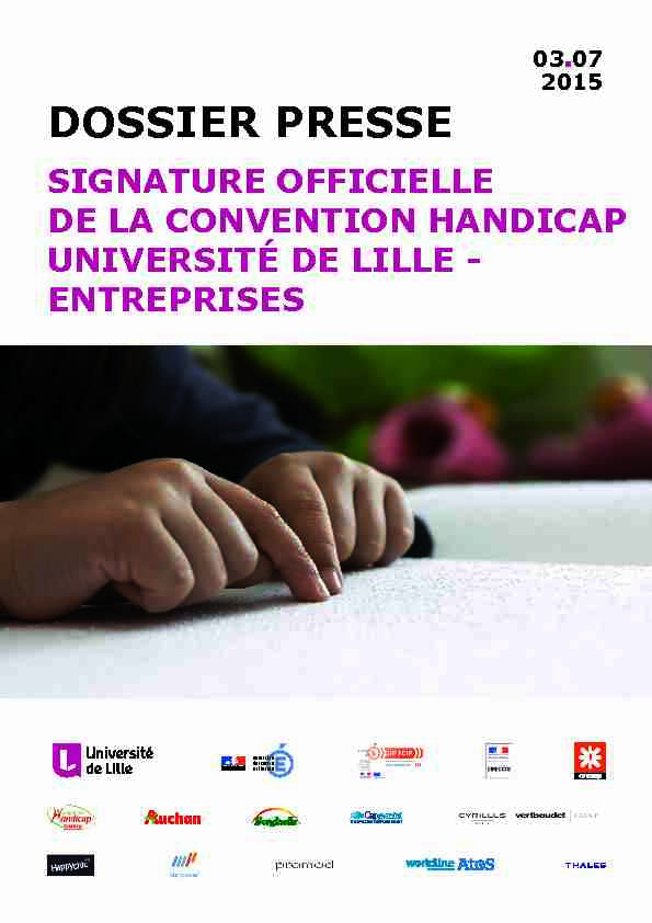 dossier presse - signature officielle de la convention handicap