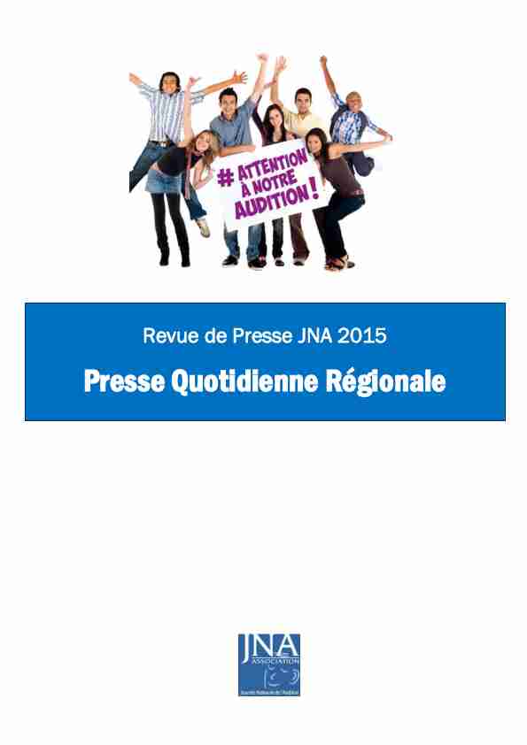 [PDF] Presse Quotidienne Régionale - Journée Nationale de lAudition