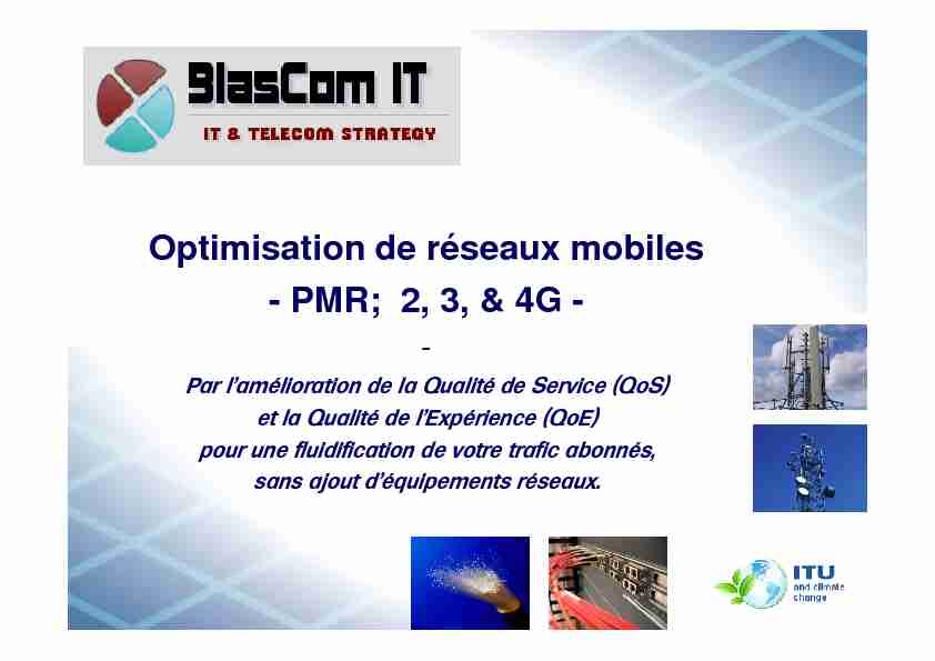 Optimisation de réseaux mobiles - PMR; 2, 3, & 4G