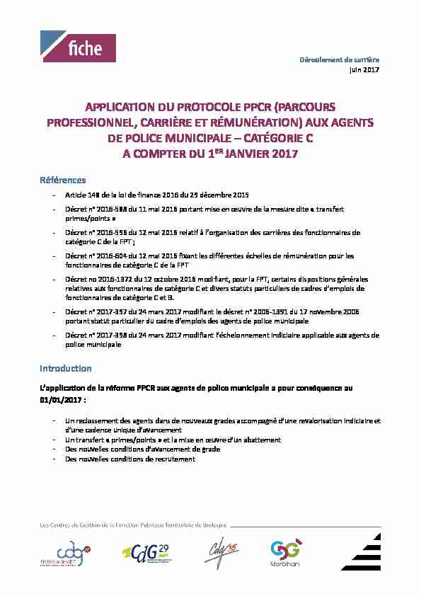 APPLICATION DU PROTOCOLE PPCR (PARCOURS
