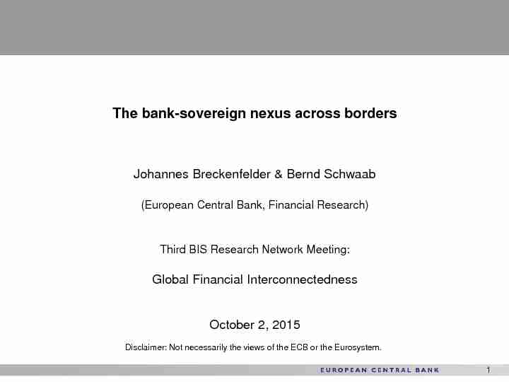 The bank-sovereign nexus across borders