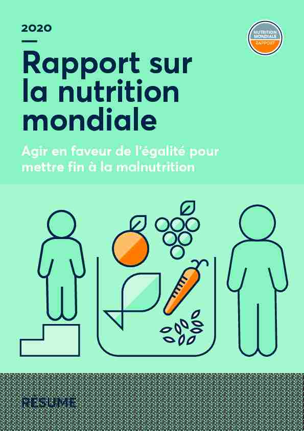 Rapport sur la nutrition mondiale