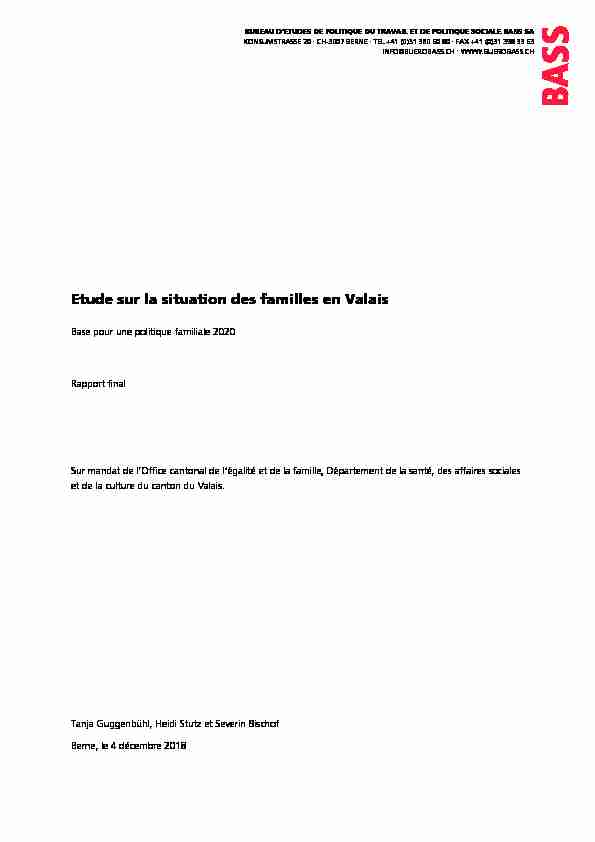 Etude sur la situation des familles en Valais