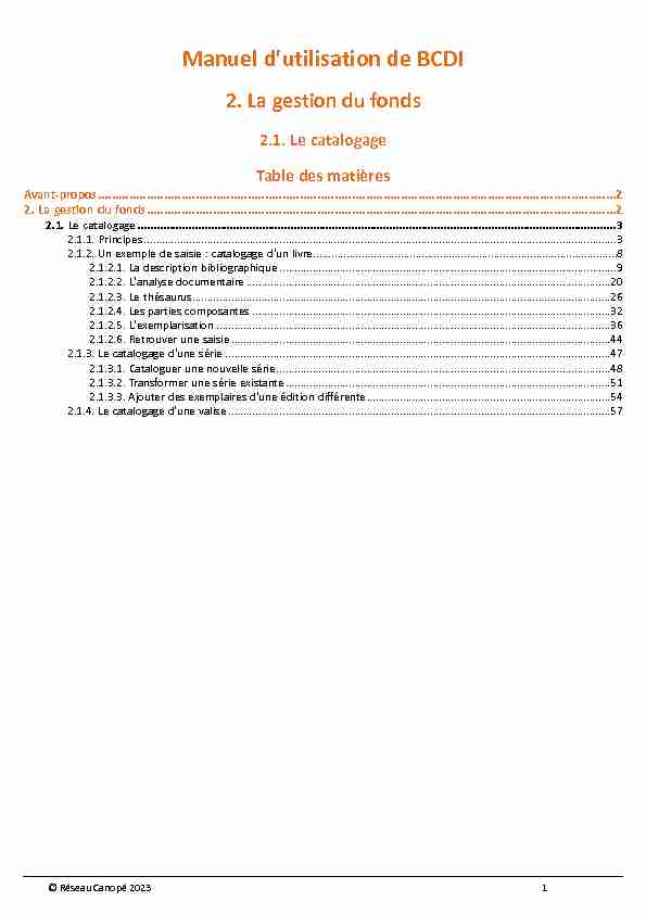 [PDF] Manuel dutilisation de BCDI - E-sidoc