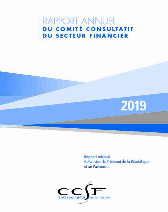 rapport annuel - du comité consultatif du secteur financier