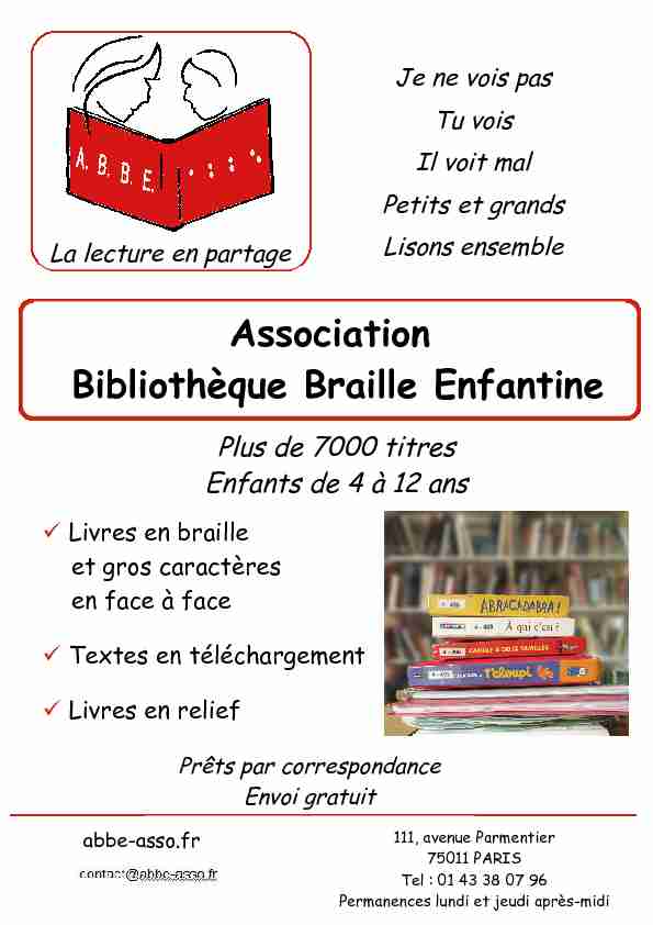 Association Bibliothèque Braille Enfantine