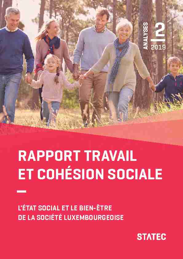 Rapport travail et cohésion sociale