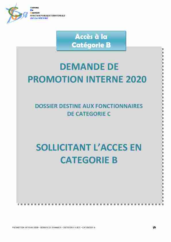 Promotion Interne 2020 - Dossier - CATEGORIE B