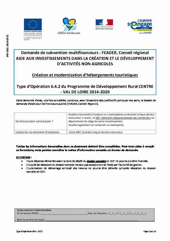 [PDF] Dossier de demande daide européenne - Les services de lÉtat en