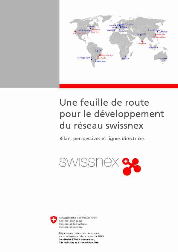 Une feuille de route pour le développement du réseau swissnex