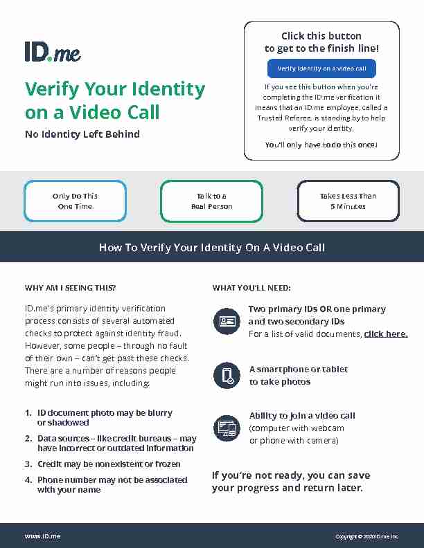 [PDF] Verify Your Identity on a Video Call - IDme