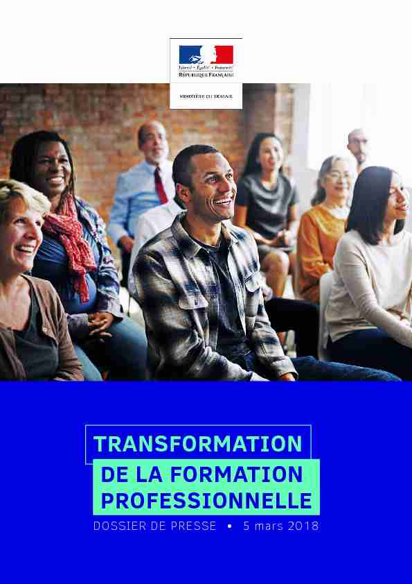 [PDF] TRANSFORMATION DE LA FORMATION PROFESSIONNELLE
