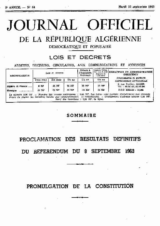 Journal officiel de la République algérienne