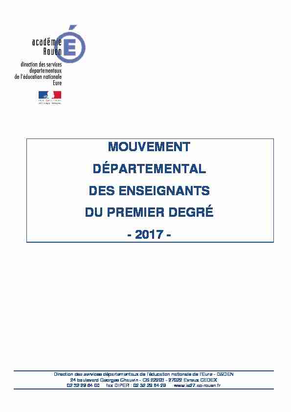 [PDF] MOUVEMENT DÉPARTEMENTAL DES ENSEIGNANTS DU
