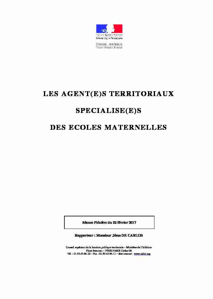[PDF] LES AGENT(E)S TERRITORIAUX SPECIALISE(E)S DES ECOLES
