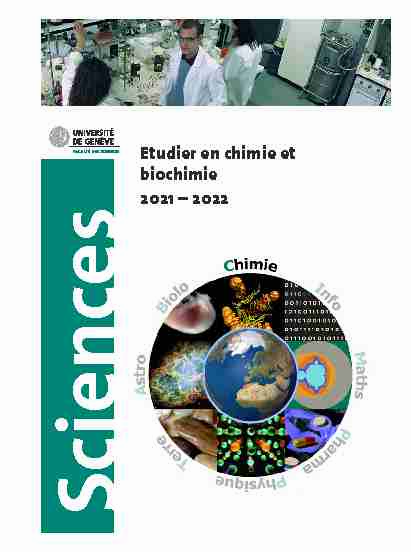 Guide de lEtudiant 2021-2022 de la Section de chimie et biochimie
