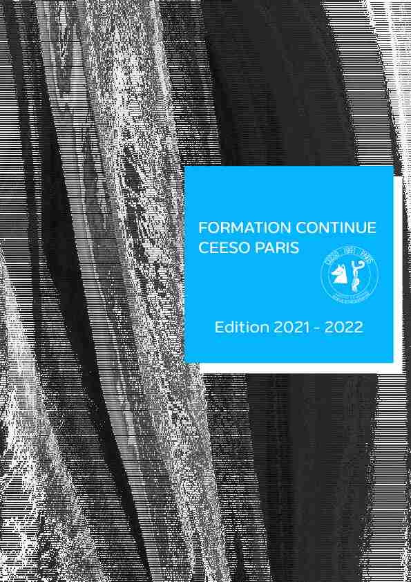 FORMATION CONTINUE CEESO PARIS Edition 2021 - 2022