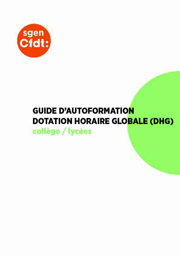 guide dautoformation dotation horaire globale (dhg) collège / lycées