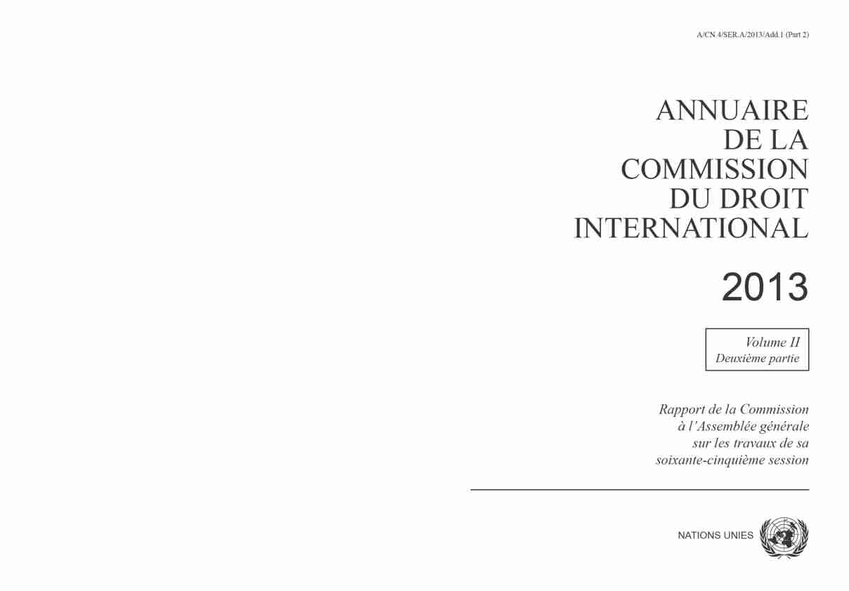 [PDF] Annuaire de la Commission du droit international 2013 - Volume II