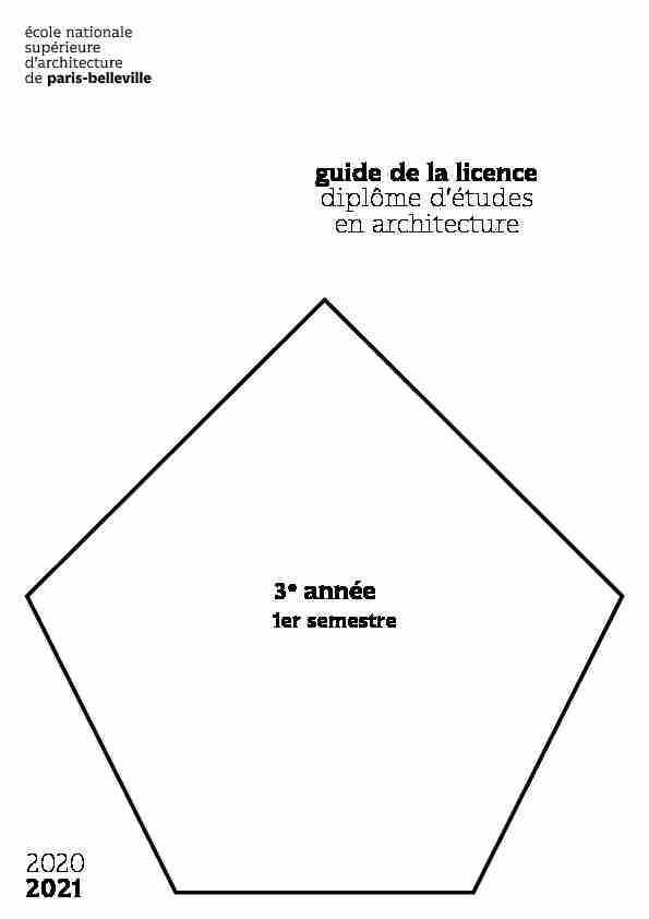 1° CYCLE LICENCE