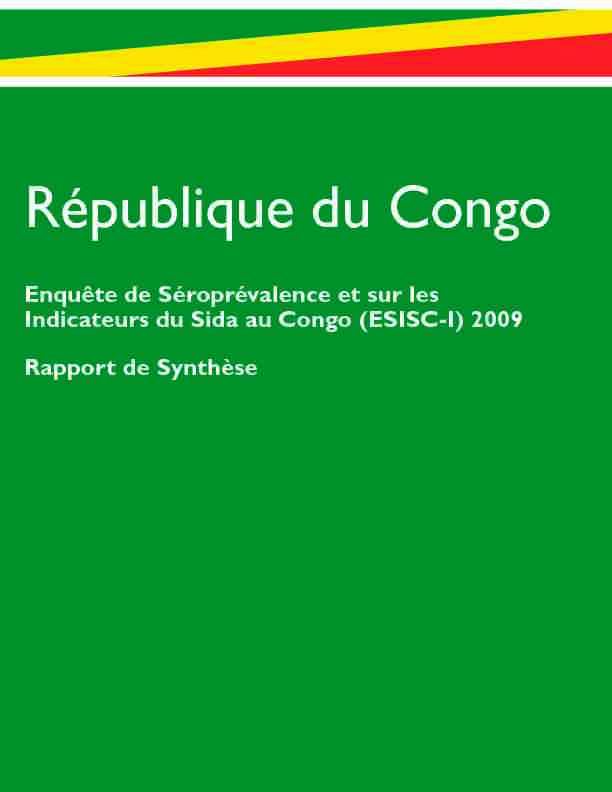 Enquête de Séroprévalence et sur les Indicateurs du Sida au Congo