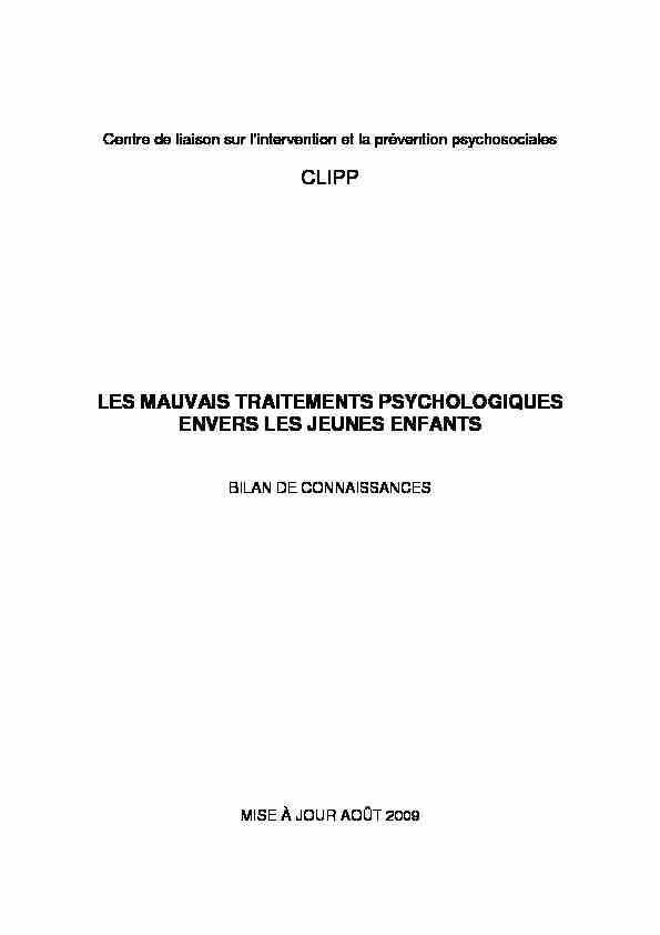 [PDF] CLIPP LES MAUVAIS TRAITEMENTS  - UNIPSED