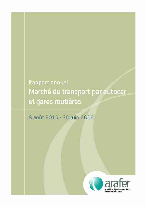 Rapport annuel Marché du transport par autocar et gares routières