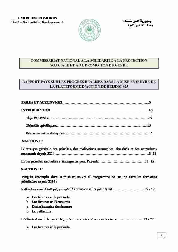 [PDF] UNION DES COMORES
