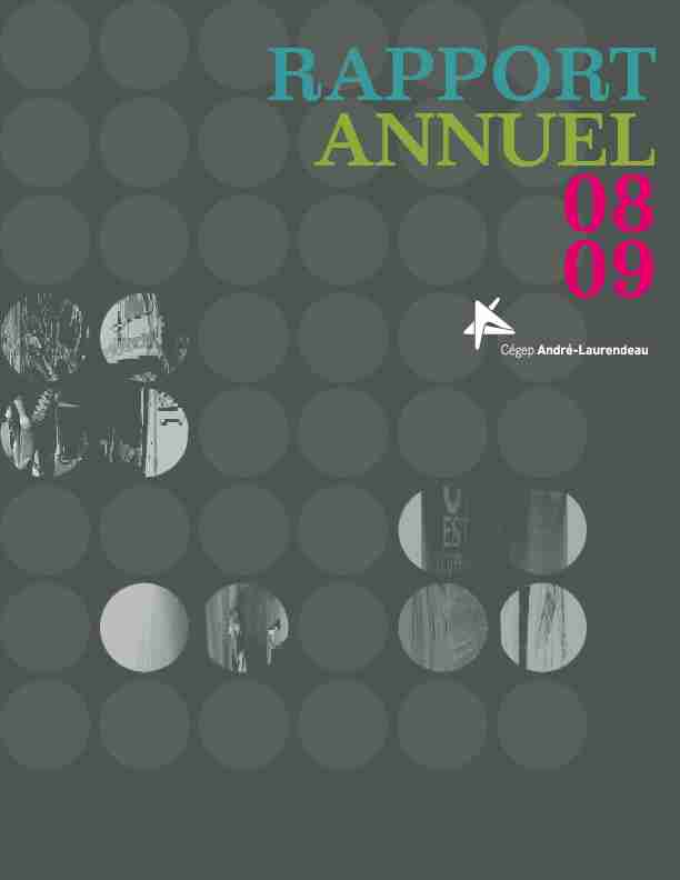 Rapport annuel 2008-2009