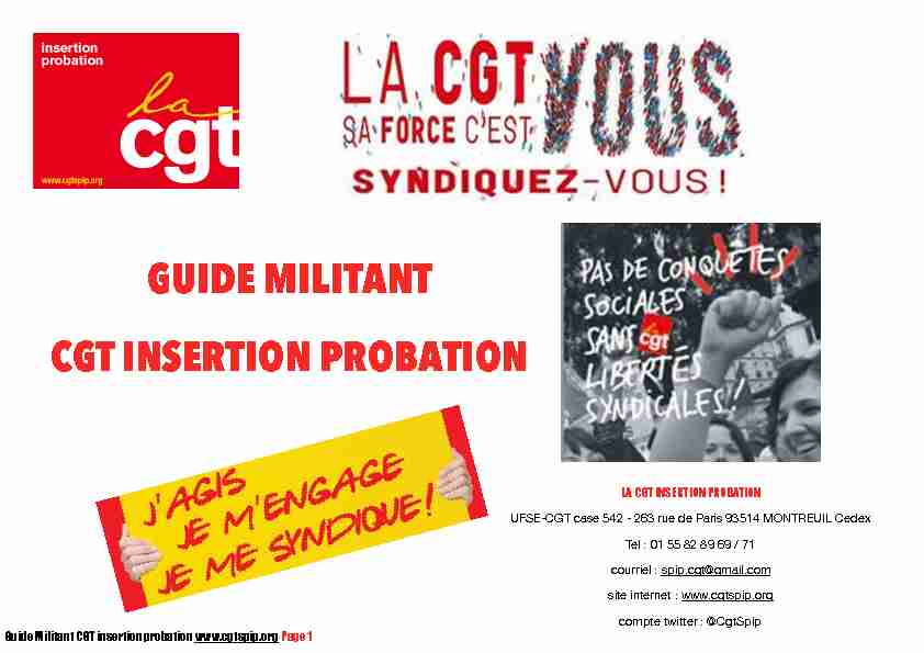 guide militant CGT insertion probation 2017 projet