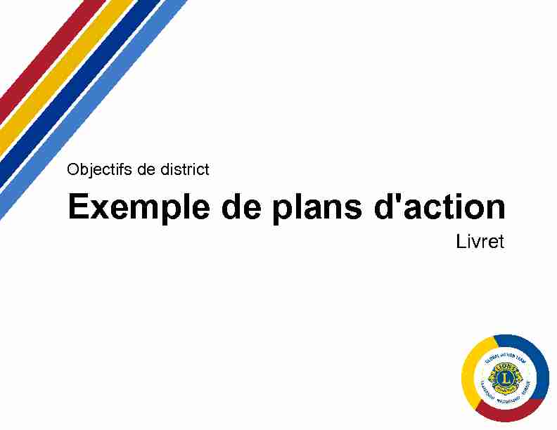 Objectifs de district 2022-2023 - Exemple de plans daction