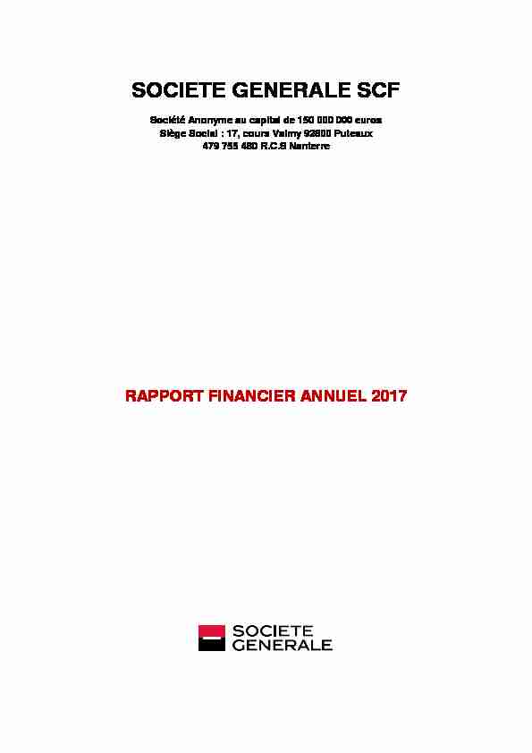 SG SCF - Rapport Financier Annuel 2017