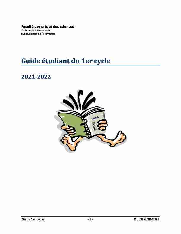 Guide étudiant du 1er cycle : 2021-2022