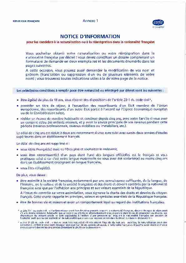 [PDF] notice-information-naturalisationpdf - immigrationinterieurgouvfr
