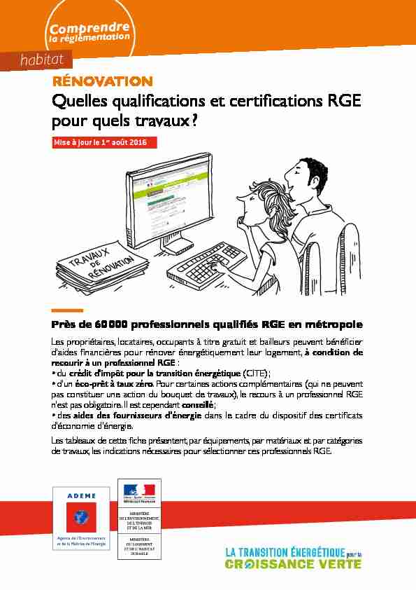 Quelles qualifications et certifications RGE pour quels travaux ?