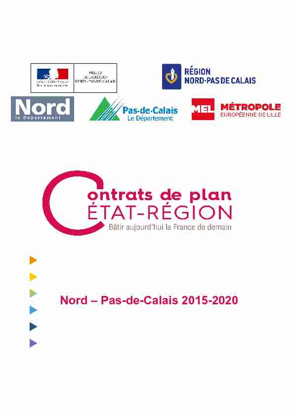 Contrat de plan Etat – région Nord – Pas-de-Calais 2015-2020