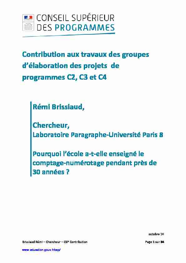 Brissiaud Rémi – Chercheur – CSP Contribution