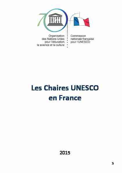 Les Chaires UNESCO en France