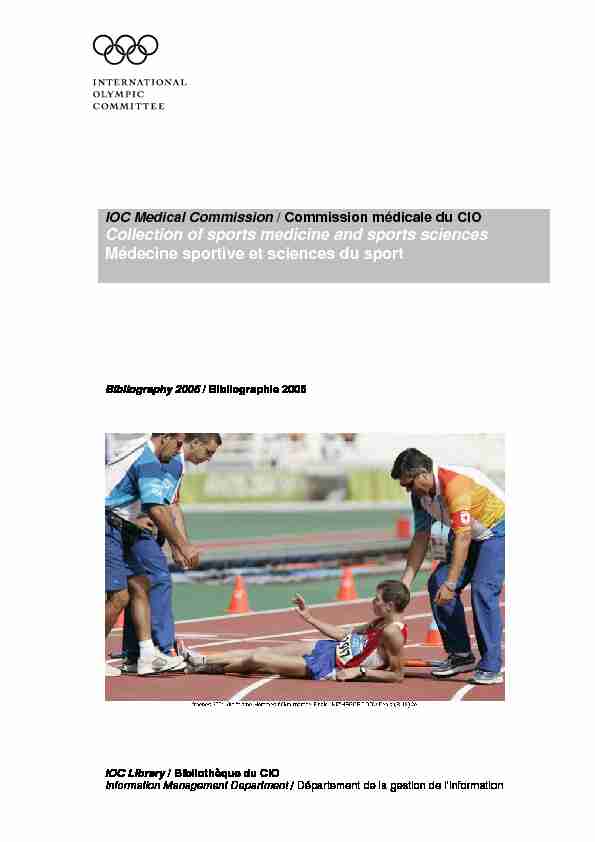 Collection of sports medicine and sports sciences Médecine sportive