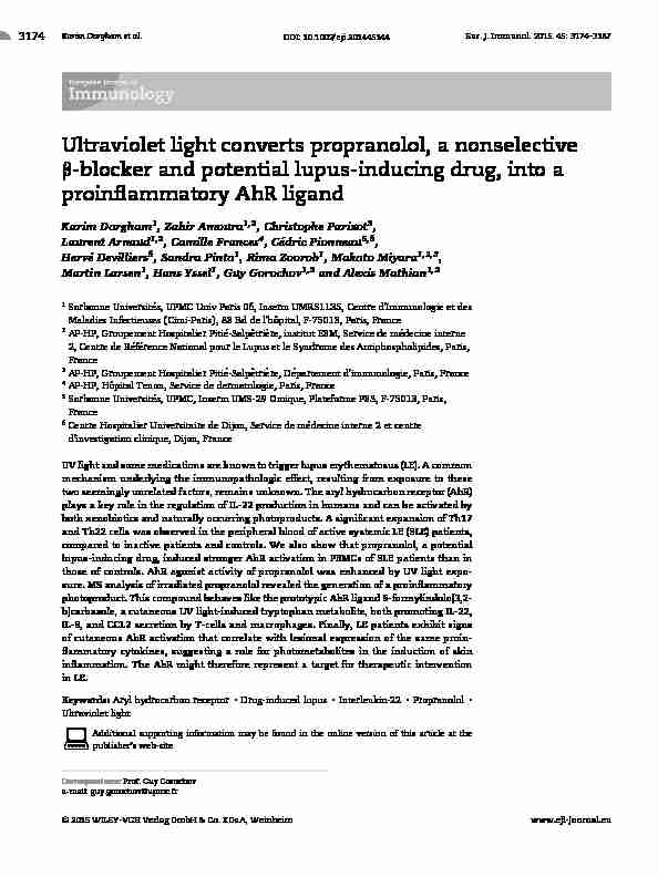 Ultraviolet light converts propranolol a nonselective ?-blocker and