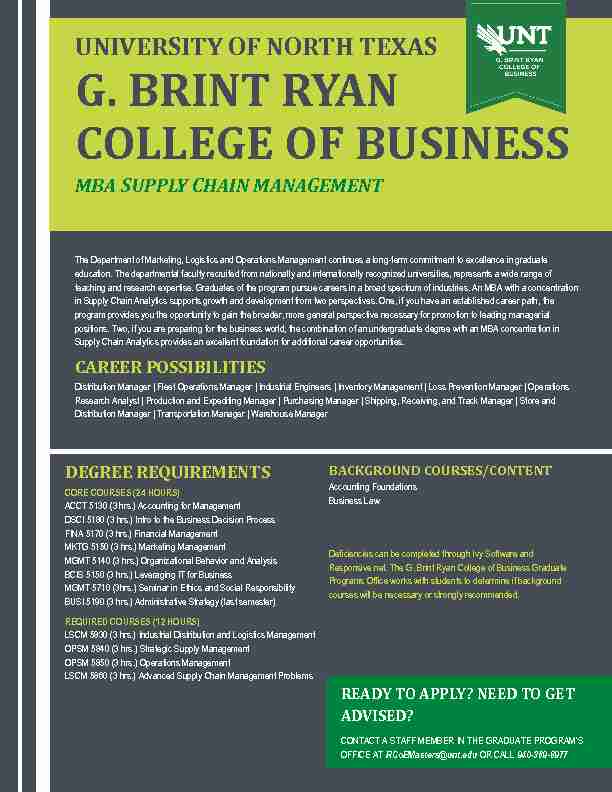 mba supply chain management (2022-2023)