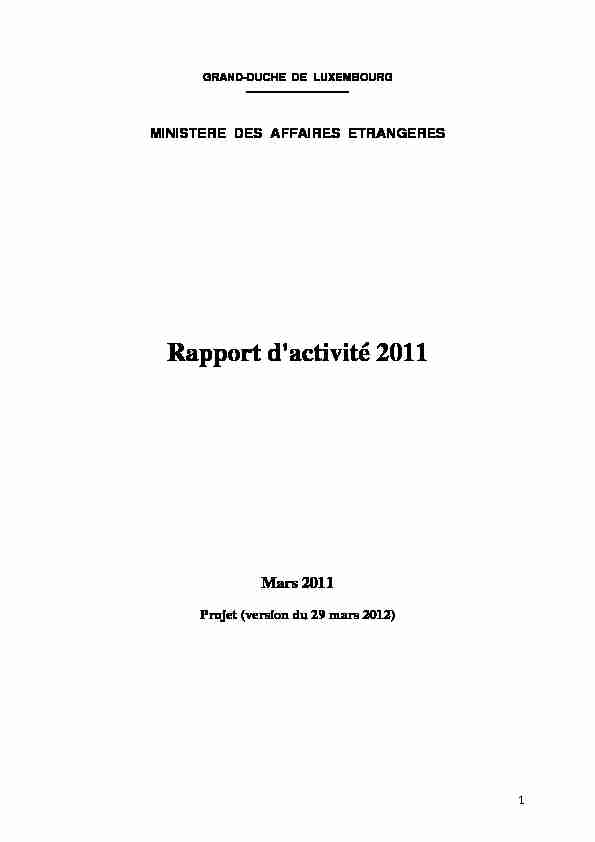 Structure pour le rapport annuel