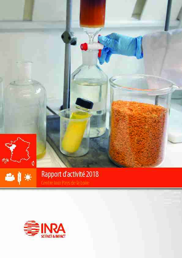 Rapport dactivité 2018 - Centre Inra Pays de la Loire